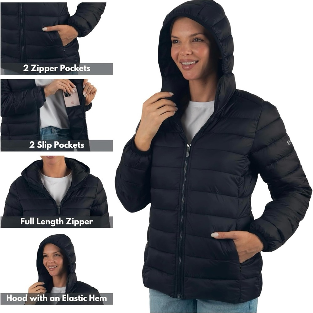 ALPINE SWISS - Eva Women’s Hooded Puffer Jacket (Brand New With Tags)